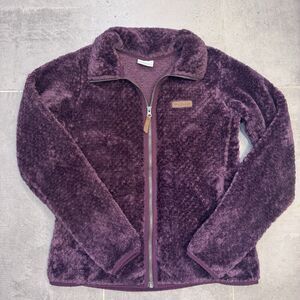 Columbia Womens Jacket Size M Fireside Fleece Full Zip Logo Outdoors Purple